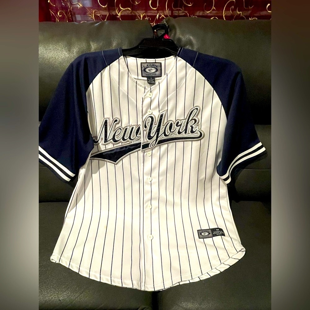 Authentic New York Pinstripe Baseball Jersey M